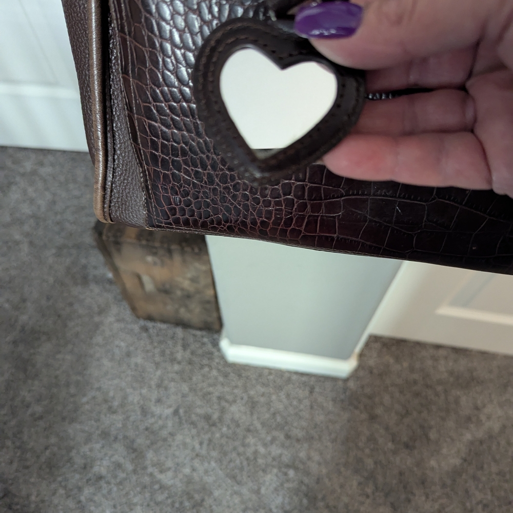 Brighton Brown Crocodile-Embossed Women's Bag - Picture 3 of 14